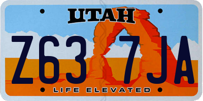 UT license plate Z637JA