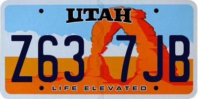 UT license plate Z637JB