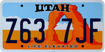 UT license plate Z637JF