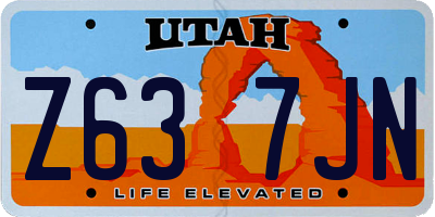 UT license plate Z637JN