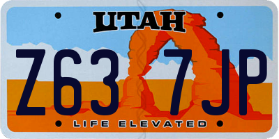 UT license plate Z637JP