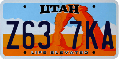 UT license plate Z637KA