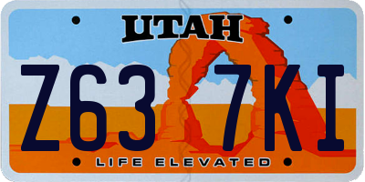 UT license plate Z637KI