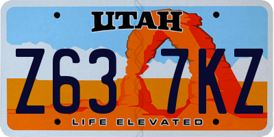 UT license plate Z637KZ