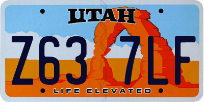 UT license plate Z637LF