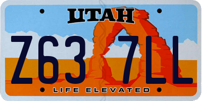 UT license plate Z637LL