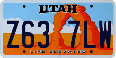 UT license plate Z637LW