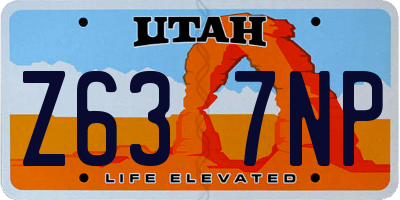 UT license plate Z637NP