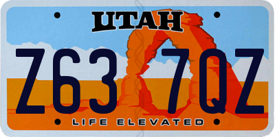 UT license plate Z637QZ