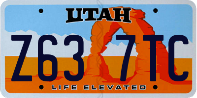 UT license plate Z637TC