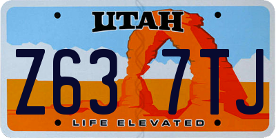 UT license plate Z637TJ
