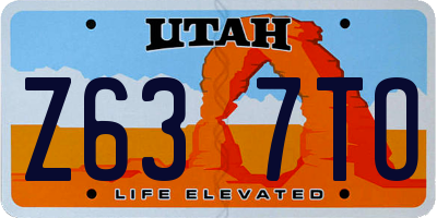 UT license plate Z637TO