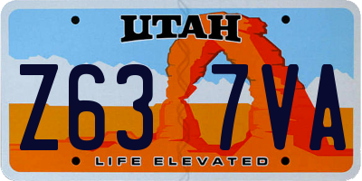 UT license plate Z637VA