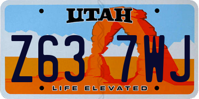 UT license plate Z637WJ