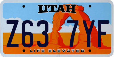 UT license plate Z637YF