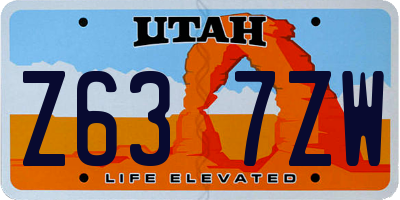 UT license plate Z637ZW