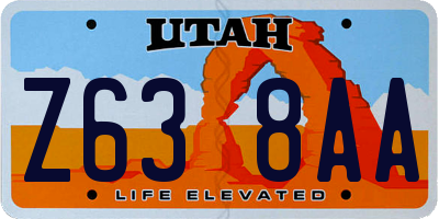 UT license plate Z638AA