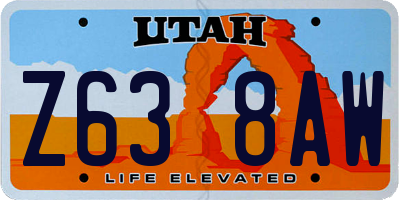 UT license plate Z638AW