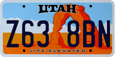 UT license plate Z638BN