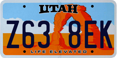 UT license plate Z638EK