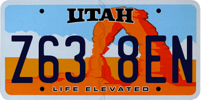 UT license plate Z638EN