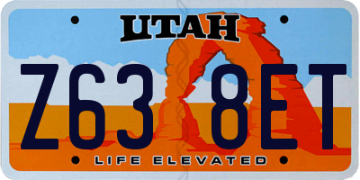 UT license plate Z638ET