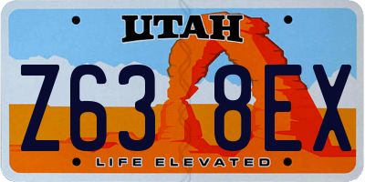 UT license plate Z638EX