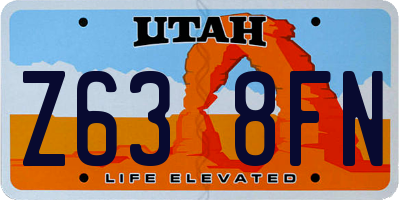UT license plate Z638FN