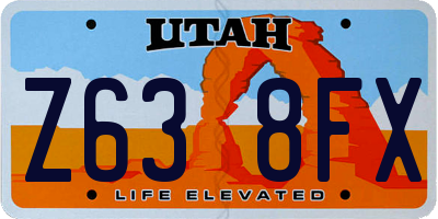 UT license plate Z638FX