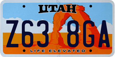 UT license plate Z638GA