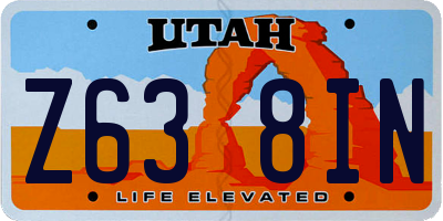 UT license plate Z638IN