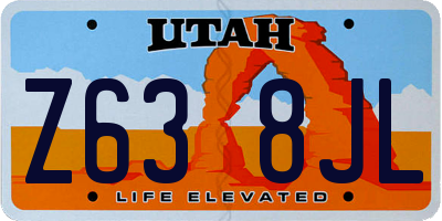 UT license plate Z638JL