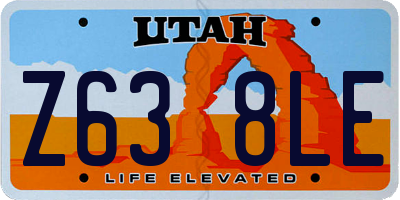UT license plate Z638LE