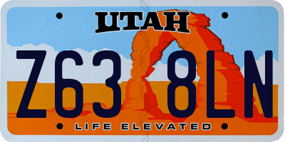 UT license plate Z638LN