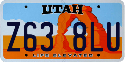 UT license plate Z638LU