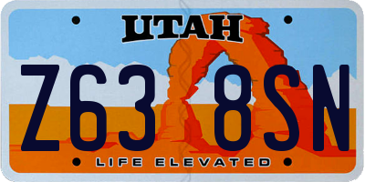 UT license plate Z638SN