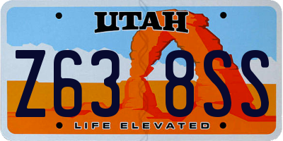 UT license plate Z638SS