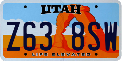 UT license plate Z638SW
