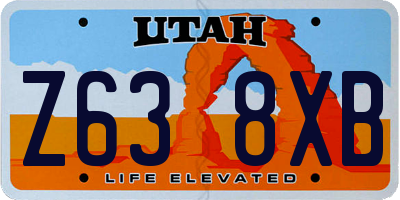 UT license plate Z638XB