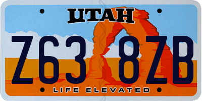 UT license plate Z638ZB