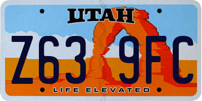 UT license plate Z639FC