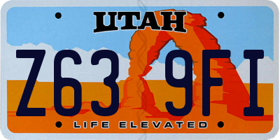 UT license plate Z639FI