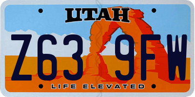 UT license plate Z639FW