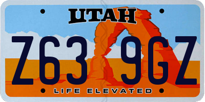 UT license plate Z639GZ