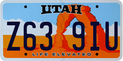 UT license plate Z639IU