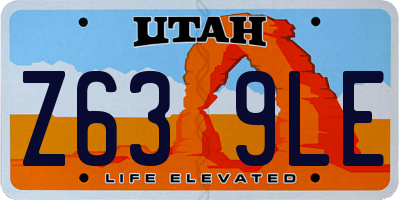 UT license plate Z639LE