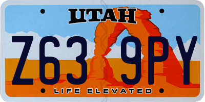 UT license plate Z639PY