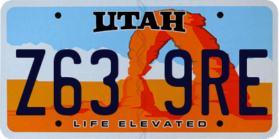 UT license plate Z639RE