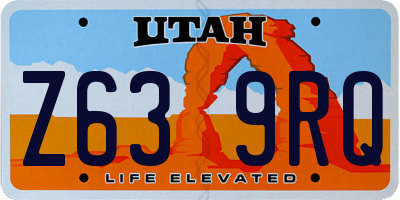 UT license plate Z639RQ