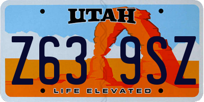 UT license plate Z639SZ